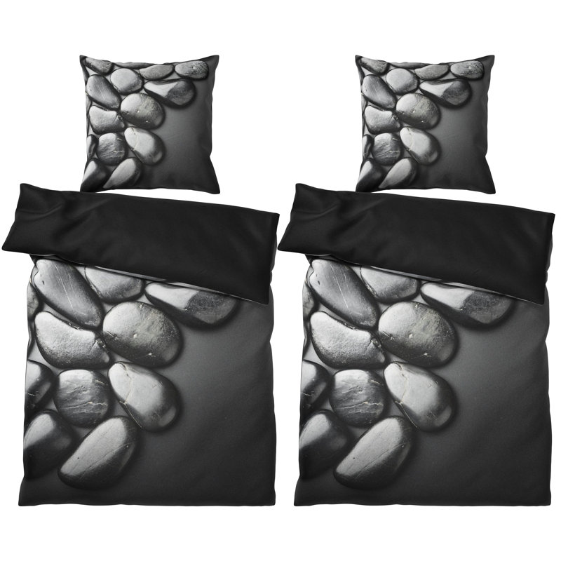 Cotton No Pattern Duvet Cover Set with Pillowcases Included