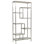 Monroe Brushed Nickel And White Marble Modern 80-Inch Tall Bookcase