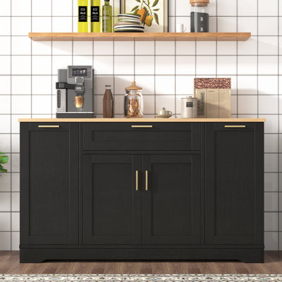 Multi-Functional Storage Sideboard with Adjustable Shelves