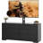  Modern Adjustable TV Stand Dresser - Fits 32-75 Inch TVs - 4 Large Drawers - Storage Media Console for Living Room, Home Office or Bedroom - Sleek Entertainment Cabinet - Black