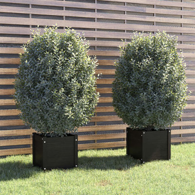 Rozbeh Wood Pot Planter