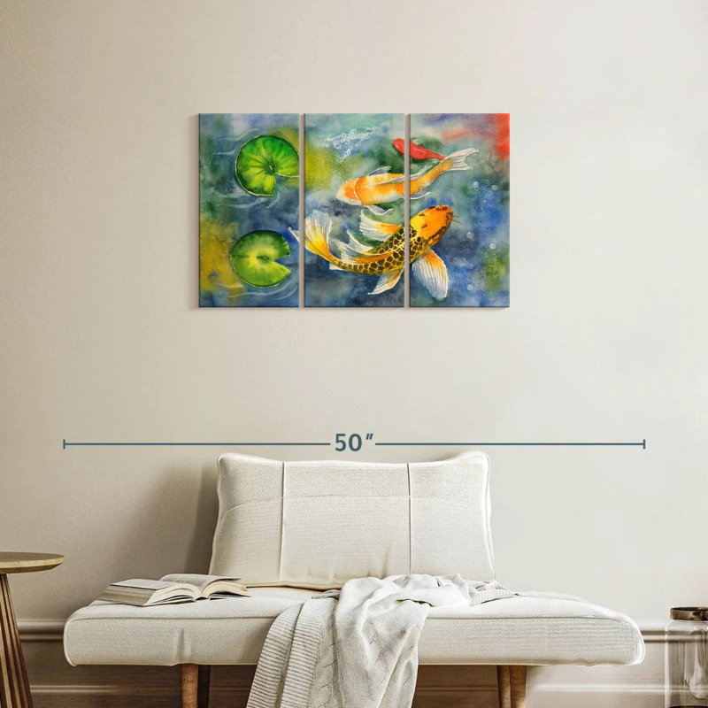 Brampt Pond Of Golden Koi, 20" H x 33" W