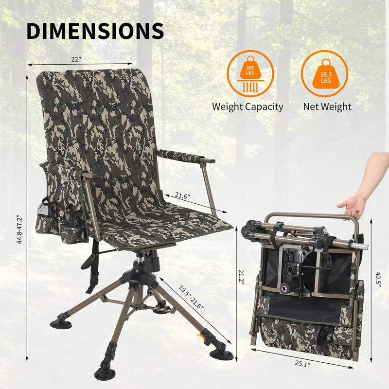 Camping Chair, Green-Stainless Steel, Green