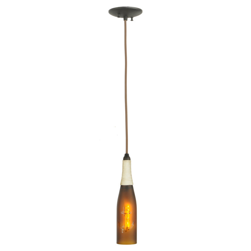 Luminaire suspendu en forme de pot 1 lumière avec accents de corde