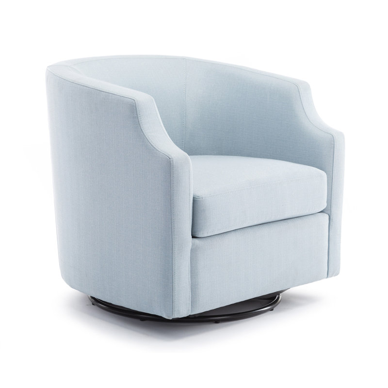 Fauteuil demi-tonneau pivotant bleu ciel Isabelle
