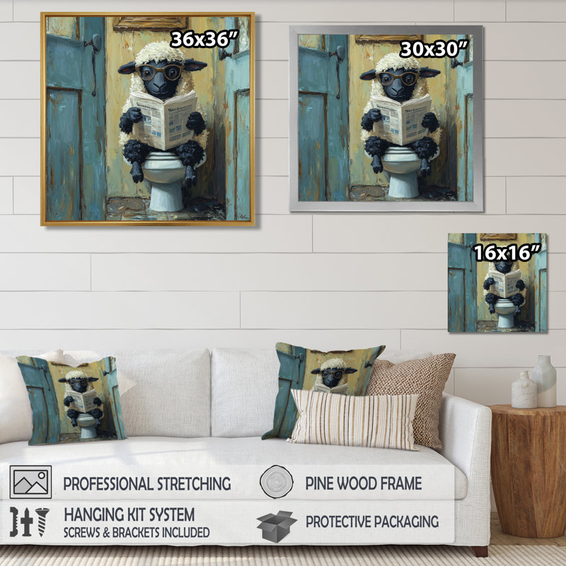 Keyairra - Animals Wall Art, Single Picture Framed Print, Black, 16" H x 16" W