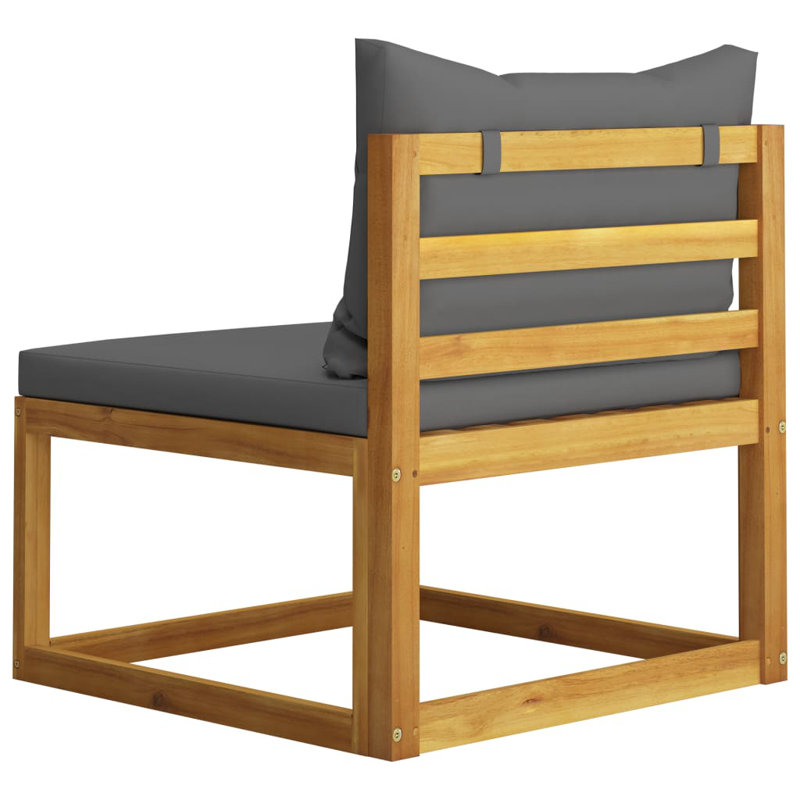 Chaise longue 7 pièces avec coussins, gris