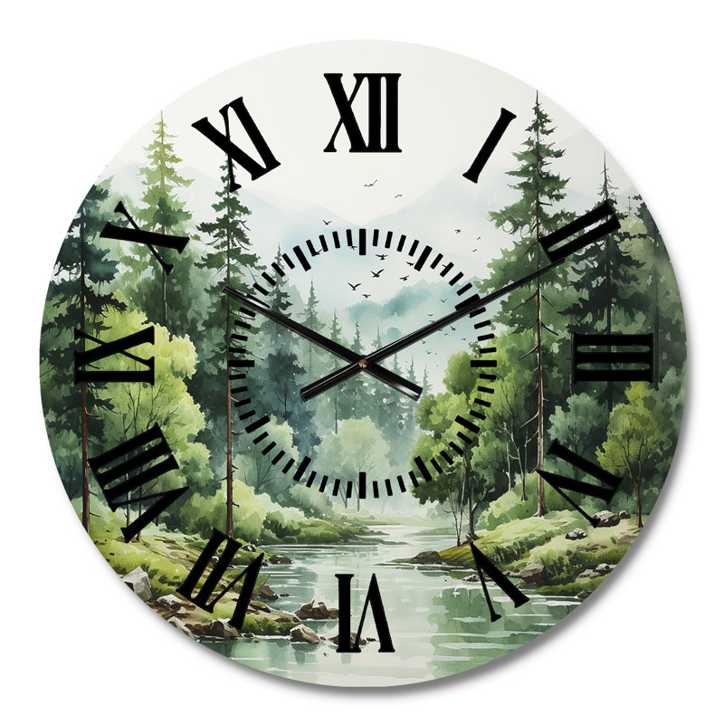 Horloge murale Tranquil Forêts, Médium