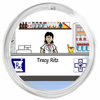 Personalized Round Christmas Ornament NTT:   Pharmacist, Pharmacy Technician  - Female