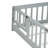 Twin Size Floor Bed With Fence And Door,Rubber Wood Floor Bed With Safety Guardrails,Grey-956233495-956233494