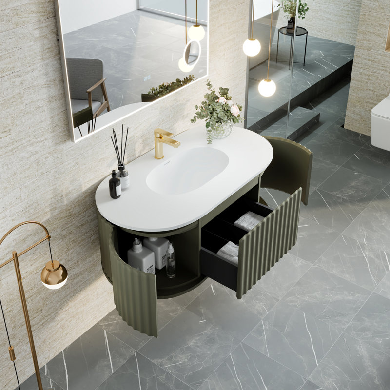 Meuble-lavabo simple 39 po Haven, Vert, Vert
