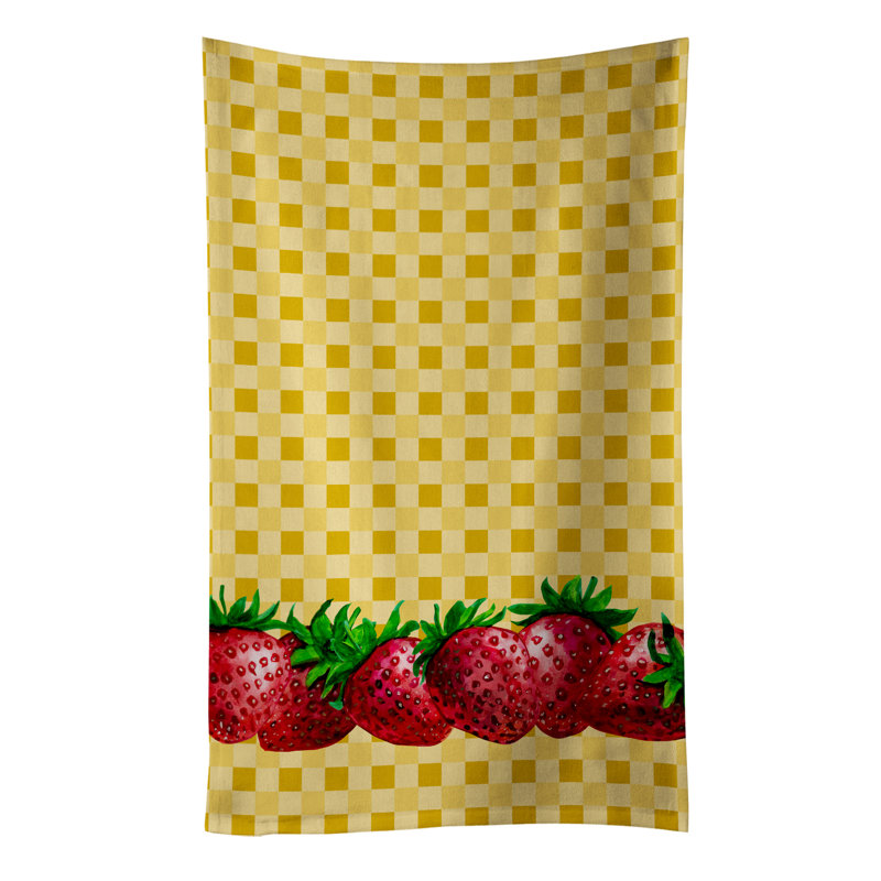 Fraises sur basketweave chiffons