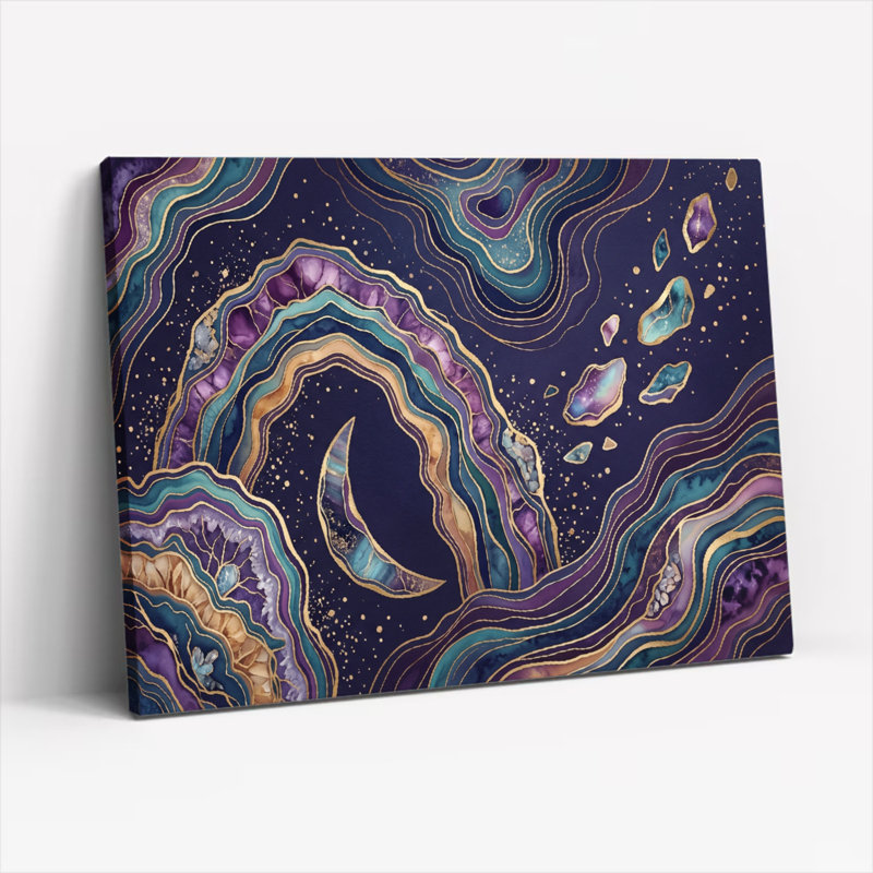 «Gallery Wrap», art mural sur toile pour le salon, la chambre à coucher, le bureau ou le vestibule - décoration murale décorative avec motif de géode