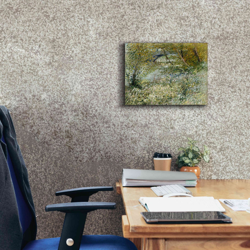 «River Bank In Springtime» par Vincent Van Gogh, estampe numérique sur toile, H 12 po x l 16 po x P 0,75 po