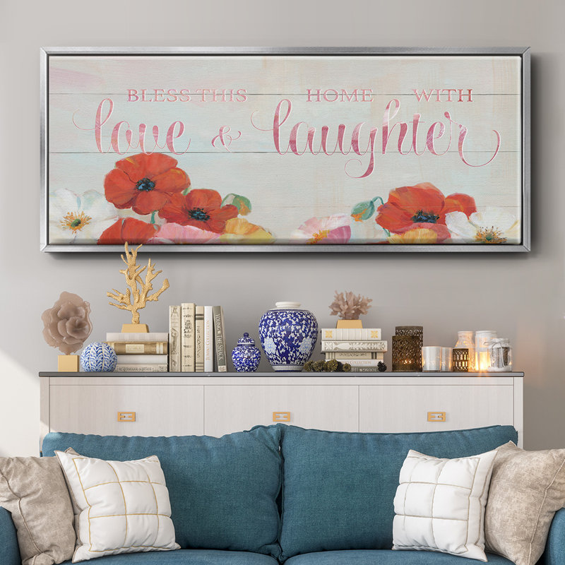 Bless this Home- Framed Canvas, 20" H x 50" W