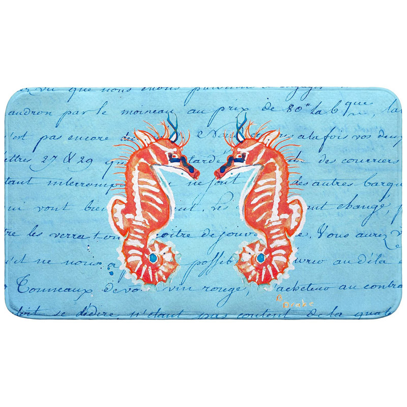 Tapis de bain Coral Sea Horses, L 30 po x l 18 po