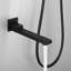 Pomme de douche à fixation murale 10 po - Noir mat, fabrication en laiton et acier inoxydable, injection d'air pour un débit plus fort et uniforme, système de bain relaxant, finition noire, matériau en acier, solide,-121077160