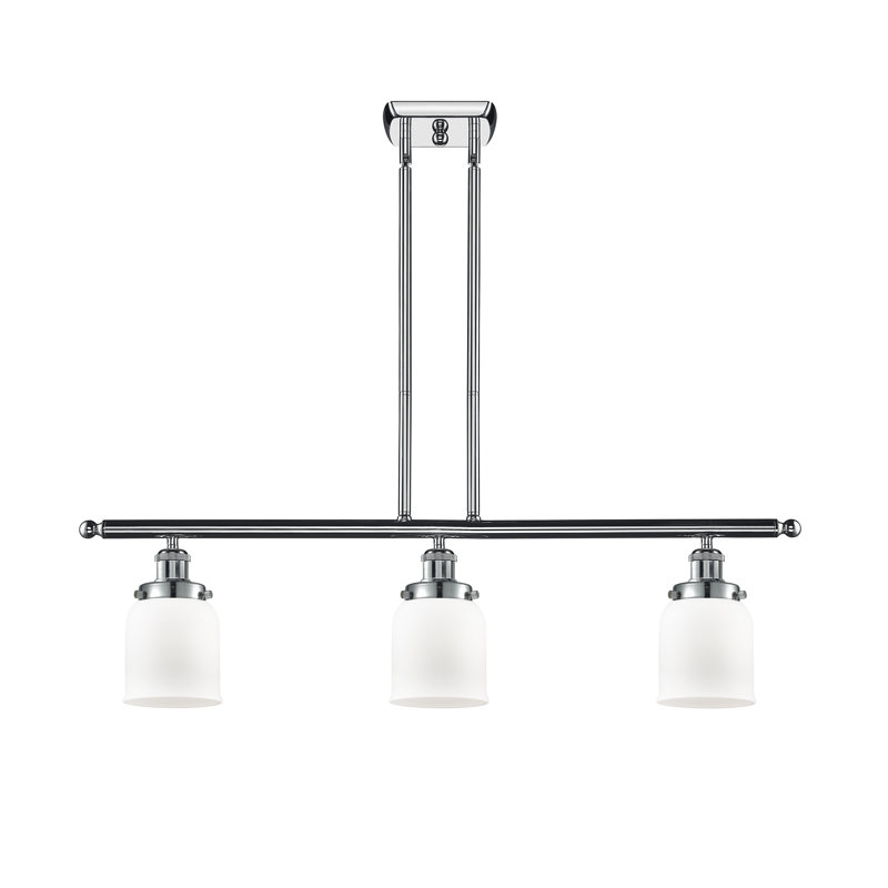 Ballston Urban - Cloche - 3 lumières 36 po pour îlot suspendu - 5 po de diamètre, Chrome poli, Ampoule non incluse, Blanc mat