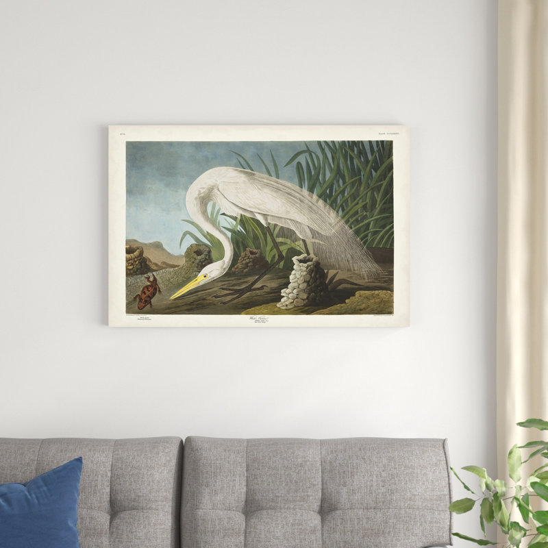 Héron blanc PL 386, H 24 po x l 36 po