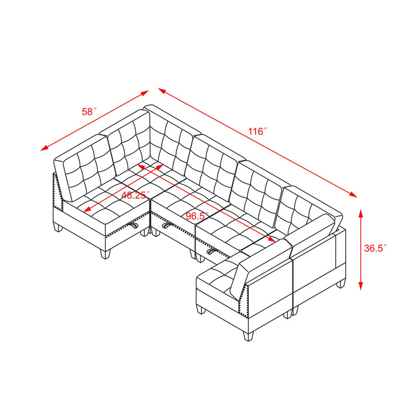 U Shape Modular Sectional Sofa