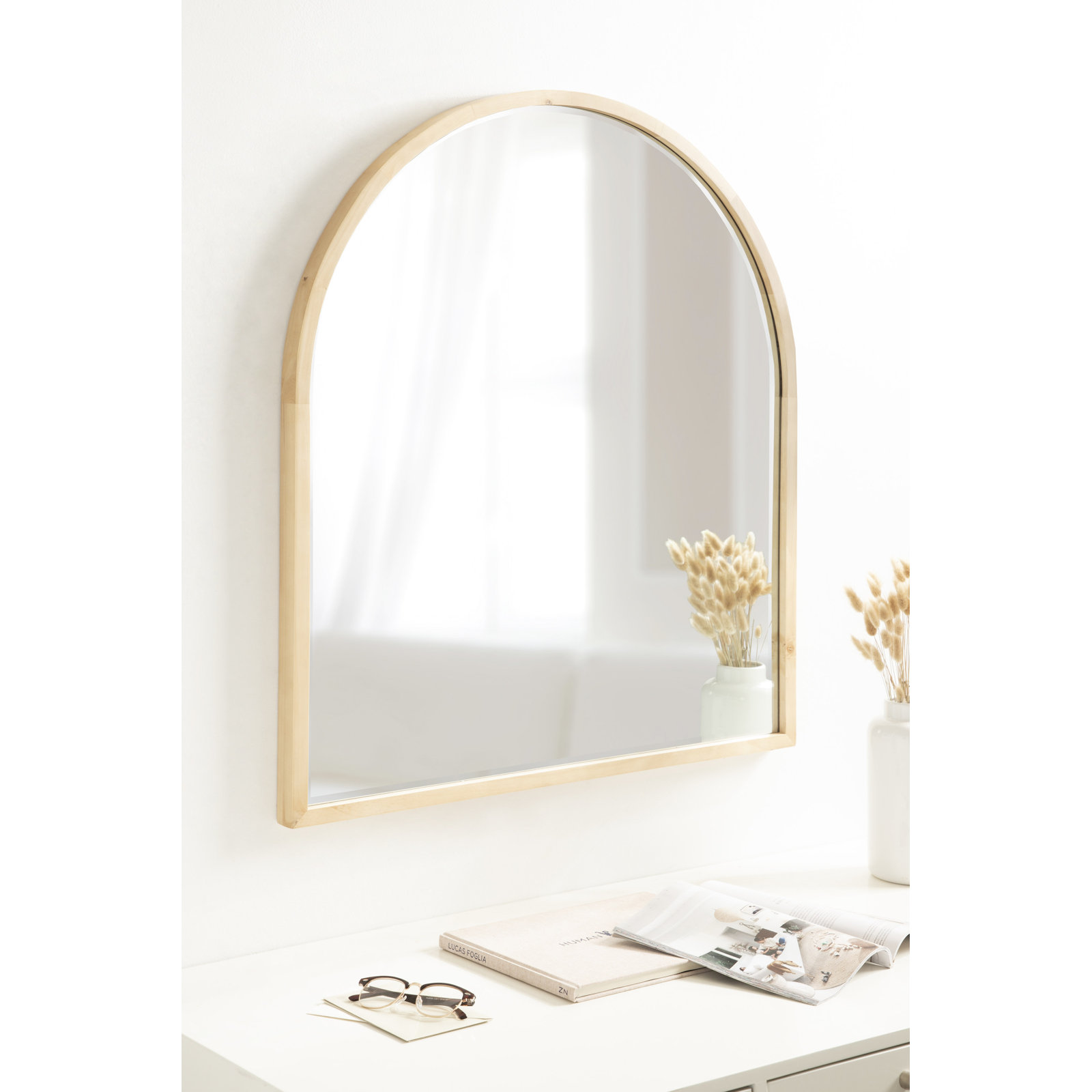 Glover Wood Arch Mirror, Natural