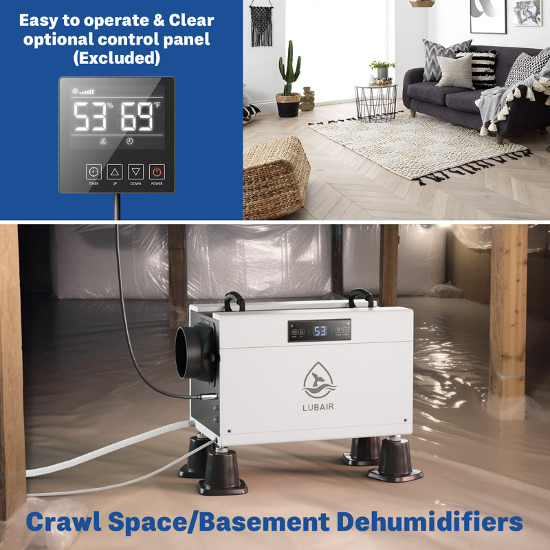 145 Pint Crawl Space Dehumidifier with Drain Hose – Ideal for Basements, Attics, and Tight Spaces