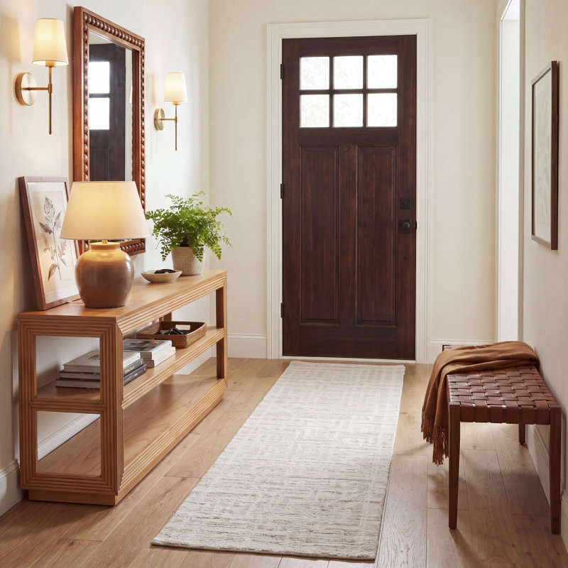 Tapis en laine Lanny, Tapis de couloir 2 pi 3 po x 8 pi