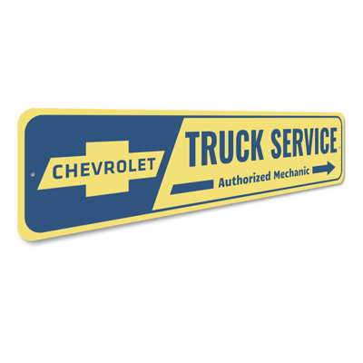 Enseigne en aluminium Chevy Truck Service