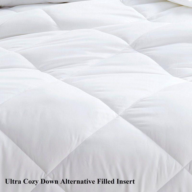 Down Alternative Ultra Cozy Comforter and Duvet Cover Set, Queen Comforter + 2 Shams, Yellow
