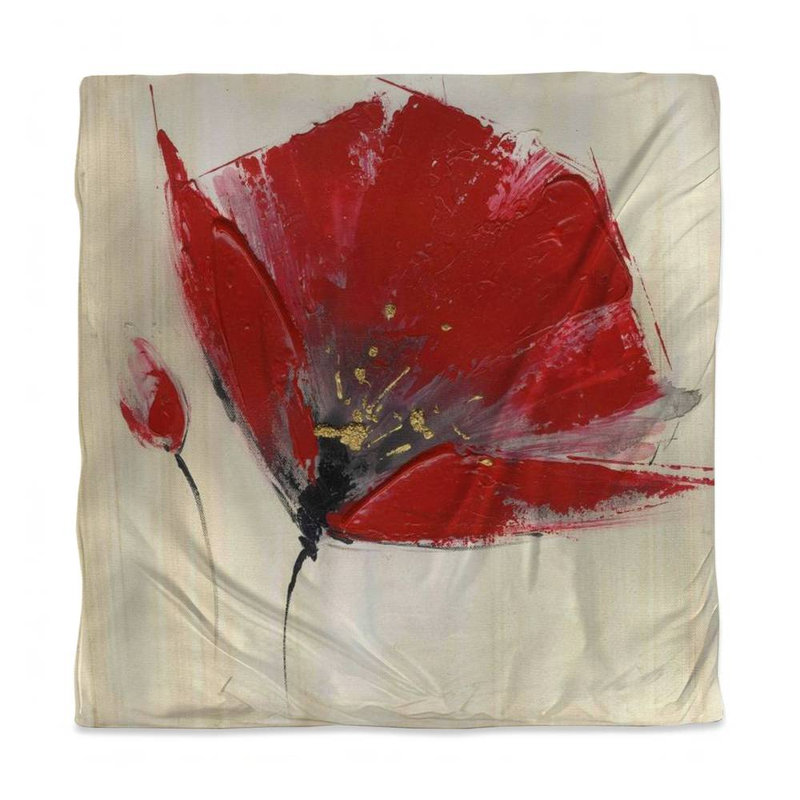 Gray Botanical Duvet Cover - Two Red Flowers Home Decor