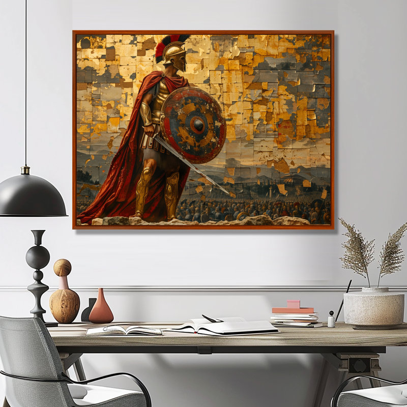 Bethnal - Army Army, art mural encadré, Toile avec cadre flottant brun, H 12 po x l 20 po x P 1 po