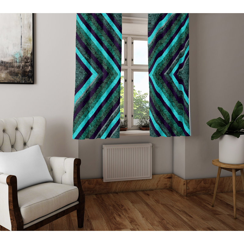 Paire de rideaux semi-transparents avec passe-tringle Cross, L 20 po x L 52 po