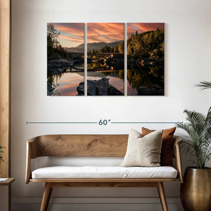 Alvord Belton Bridge At Sunrise, 28" H x 45" W