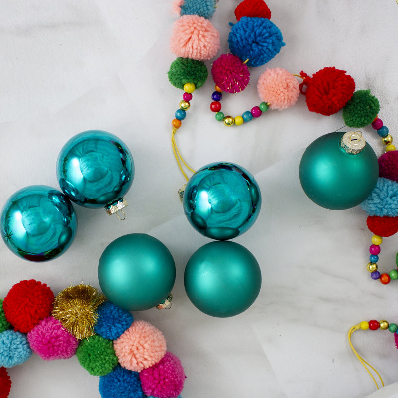 Ornement de Noël boule de verre, Turquoise
