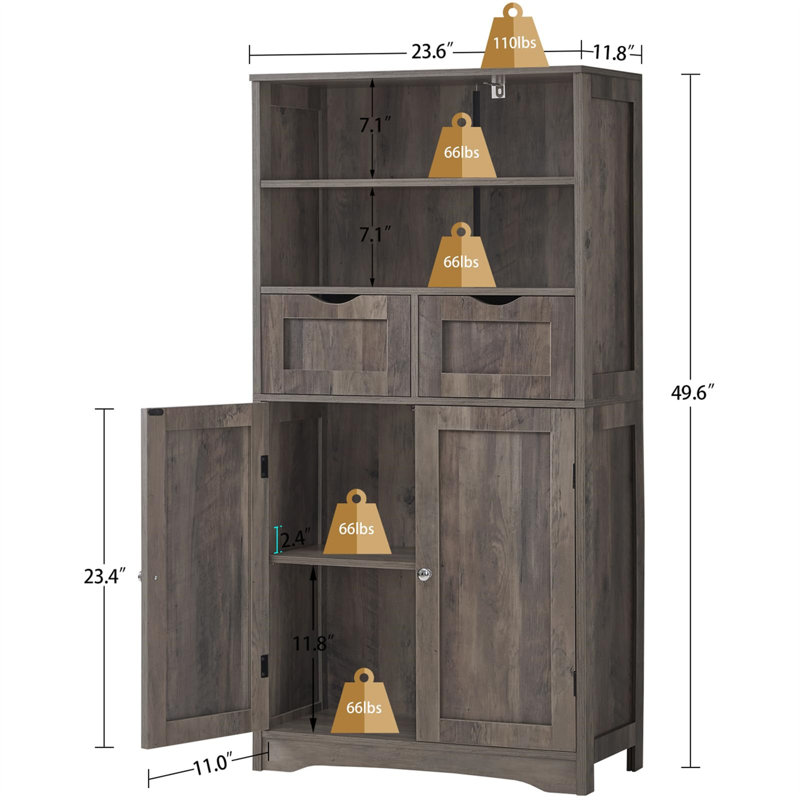 23.58'' W Accent, Rustic Gray