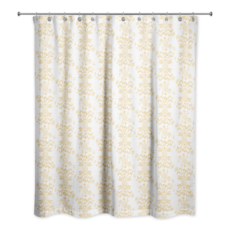 Ensemble de rideau de douche polyester polyester, Jaune