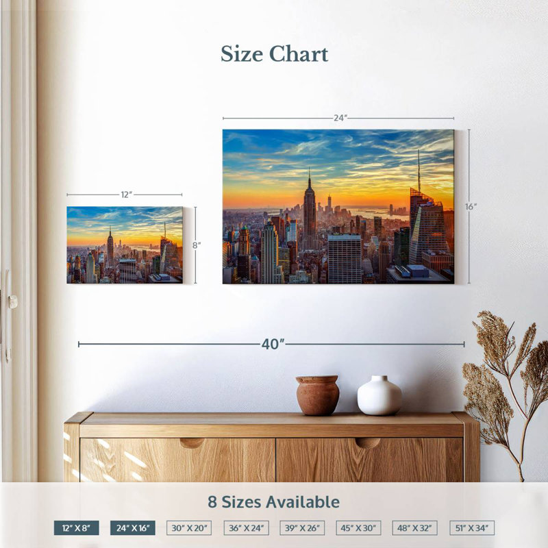 Nicci New York Sunset Sky, 16" H x 24" W