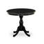 L'ensemble de 3 tables de salle à manger modernes comprend une table de cuisine ronde avec piédestal et 2 chaises rembourrées en tissu Shitake, noir brossé-1120883398-1120927365
