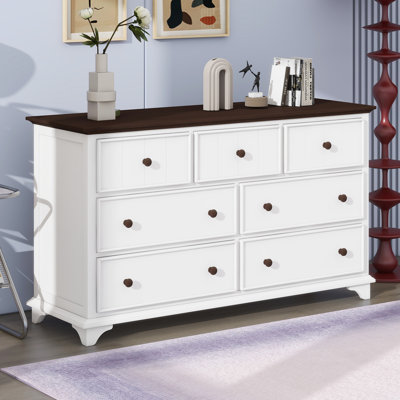 Farmhouse 7 Drawer Dresser With  Large Chest Of Drawers