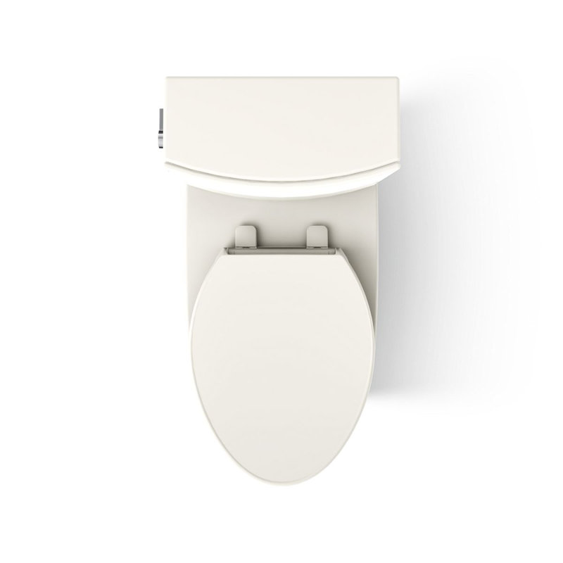 Veil Two-Piece Elongated Toilet With Skirted Trapway 1.28 GPF, Biscuit, Left