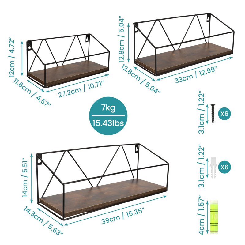 Mya 3 Piece Accent Shelf
