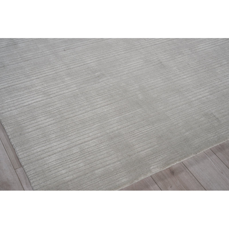 Cavallo Modern handloomed Nylon/Wool Silver Area Rug, Rectangle 6' x 9', Silver