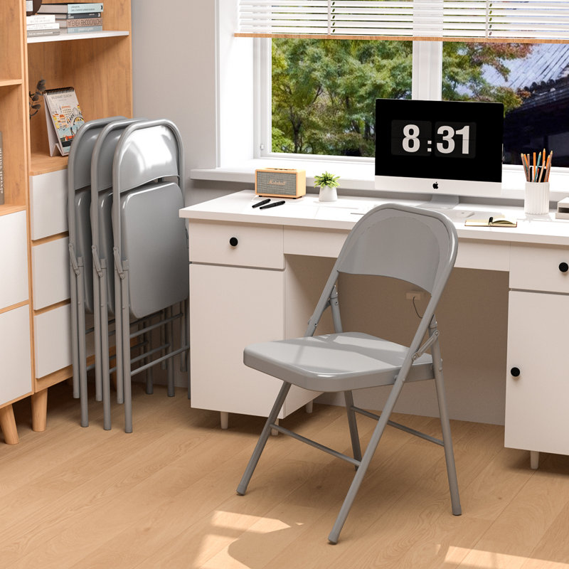 Ensemble de chaises pliantes empilables Marquale, Gris
