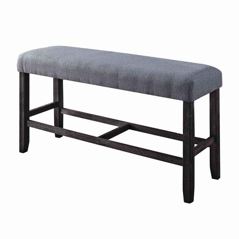 Gelman Upholstered Bench in Gray and Weathered Espresso
