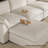 Velvet & Plush Modular Sectional Sofa L-Shaped Solid Wood Sofa with Ottoman-2005812729