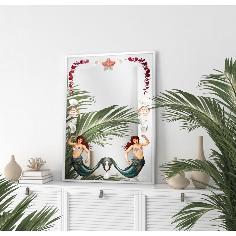 La Sirena Mermaid Framed Mirror by Oliver Gal, White