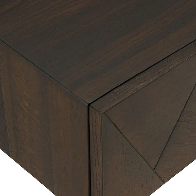 Table de chevet en bois de chêne 1 tiroir avec pieds en métal noir Marquis