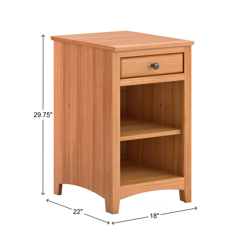 Rangement de bureau en bois massif Malani, Naturel