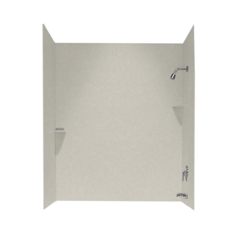 60'' W 30'' D 60'' H Alcove Solid Surface Wall, Glacier