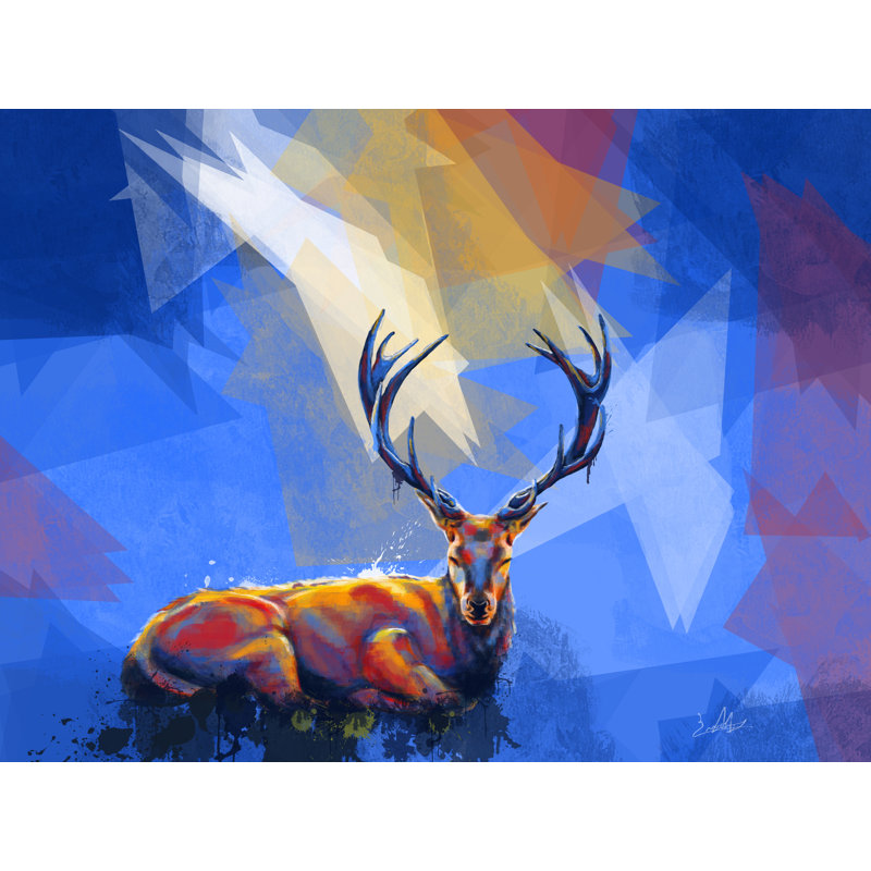 «Meadow Trance, Deer» par Flo Meylan, H 24 po x l 32 po, 24" H x 32" W